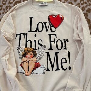 SKULLHOUSE DESIGNS Love This For Me! Graphic Sweatshirt - Cream